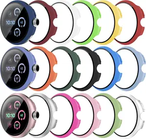 18 Pack Case for  Pixel Watch 3/2/1 41mm with Tempered Glass Screen Protector, Shockproof Hard PC Bumper Protective Cover Compatible with Pixel Watch 3/2/1 41mm