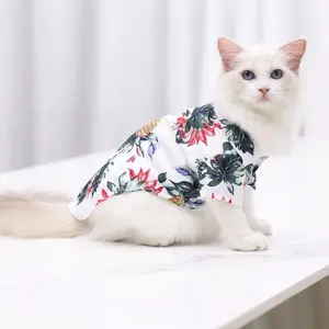 Hawaiian Style Pet Shirt, Summer Thin Beach Coconut Tree Print Dog Clothing, Cute Casual Wear for Dogs, Comfortable Daily Outfits