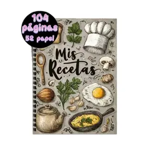 Vintage Recipe Book, 104 Pages Spanish Cooking Journal, Family Recipes Organizer, Perfect for Home Cooks & Food Enthusiasts