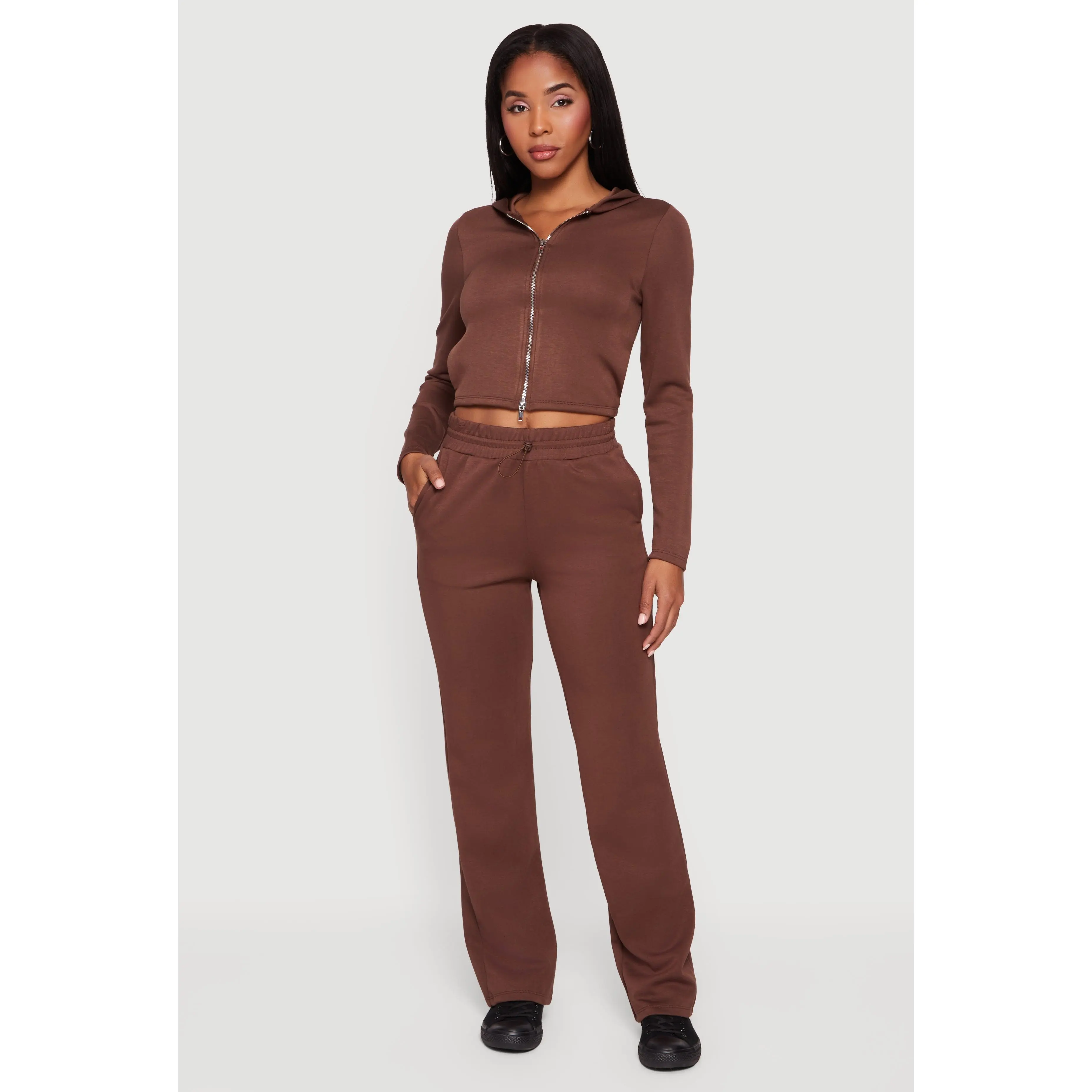 Straight Leg Scuba Casual Pants