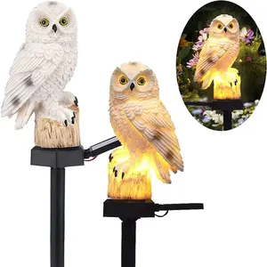 1PC Owl LED Solar Powered Garden Light Outdoor Ornament Lawn Waterproof Statue Lamp~  Solar Owl and Parrot Lawn Lights modern outdoor lighting gold lantern