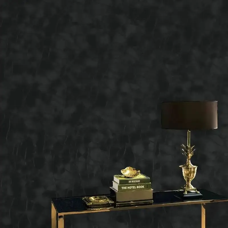 Peel and Stick Wallpaper Black Removable Wallpaper  Black Contact Paper Dark Thicken Self Adhesive Textured Wall Paper for Cabinets Badroom Waterproof Vinyl 78.7"x 15.7"