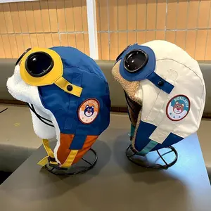 Aviator Winter Hat, Warm Windproof Hat with Goggles, Ear Protection Design, Suitable for Ages 2–12, Outdoor Essential