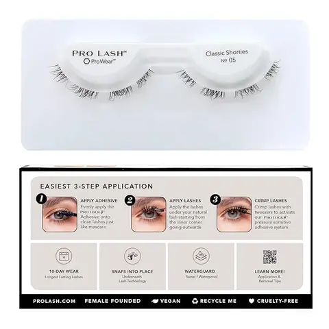 Pro Lash -ProWear Professionally Styled Lash Clusters - Easiest to Apply Eyelash Cluster - 10+ Day Eyelashes - Waterproof Lashes Clusters - Single Set - Black