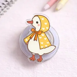 Cute Duck in Yellow Hood Magsafe Phone Grip – Magnetic Pop Socket & Kickstand – Kawaii Gift
