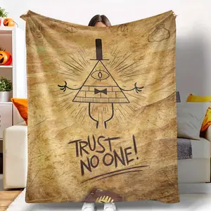 Mysterious Triangle Eye Symbol Flannel Blanket Illuminati Bill Cipher Theme Print UltraSoft Lightweight Plush Warm Throw Perfect For Living Room Couch Bed Nap Home Decor Travel Camping Cozy Bedding Gift