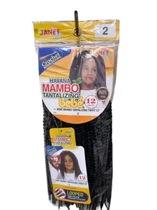 Janet Crochet Havana Mambo Bebe Tantalizing Twist 12" Loop Crochet Hair Extensions for Stylish Comfortable Wear