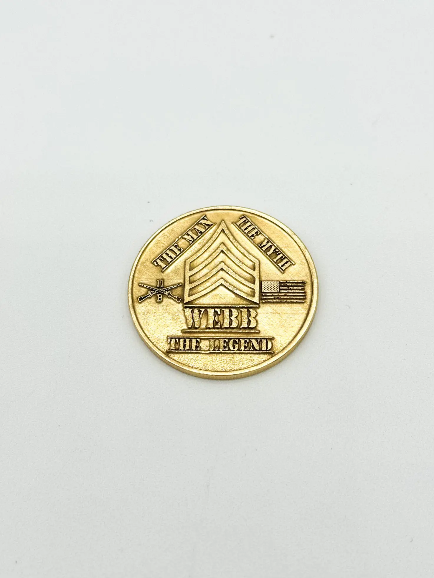 Custom Laser Engraved Challenge Coin - Personalized Premium Brass, Alloy or Wood Military Award with Multiple Font Options - Single or Double Sided Coin Info