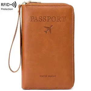 Simple Plain Passport Cases, Multi-functional Zipper Travel Card Holder, RFID Blocking Card Holder, Fashion Travel Accessories, Travel Essentials