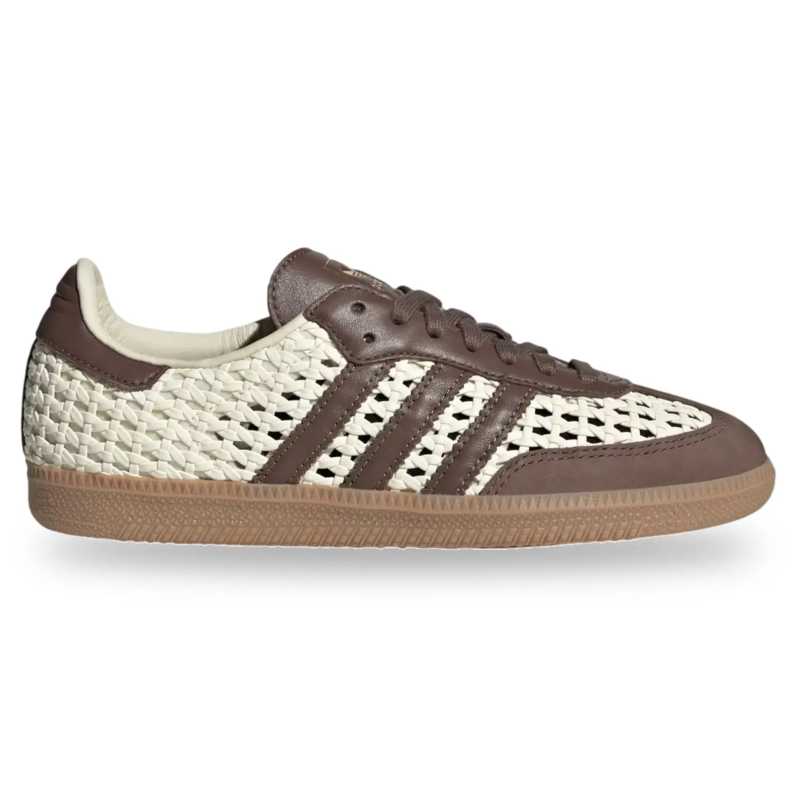 Adidas Women's Samba OG Basketweave Fashion Casual Sneakers - Cream White & Earth Strata Brown, Classic 90s/2000s Style True-To-Size Casual Trainers, Sporty Chic, Authenticity 100% Guaranteed, HQ9282, Retro Style, 90S/2000S Style Casual Trainers