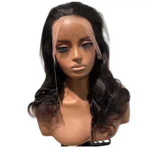 Noryah Body Wave Wig 18 Inch | 200% Density Transparent Lace Front | 100% Human Hair Natural Black