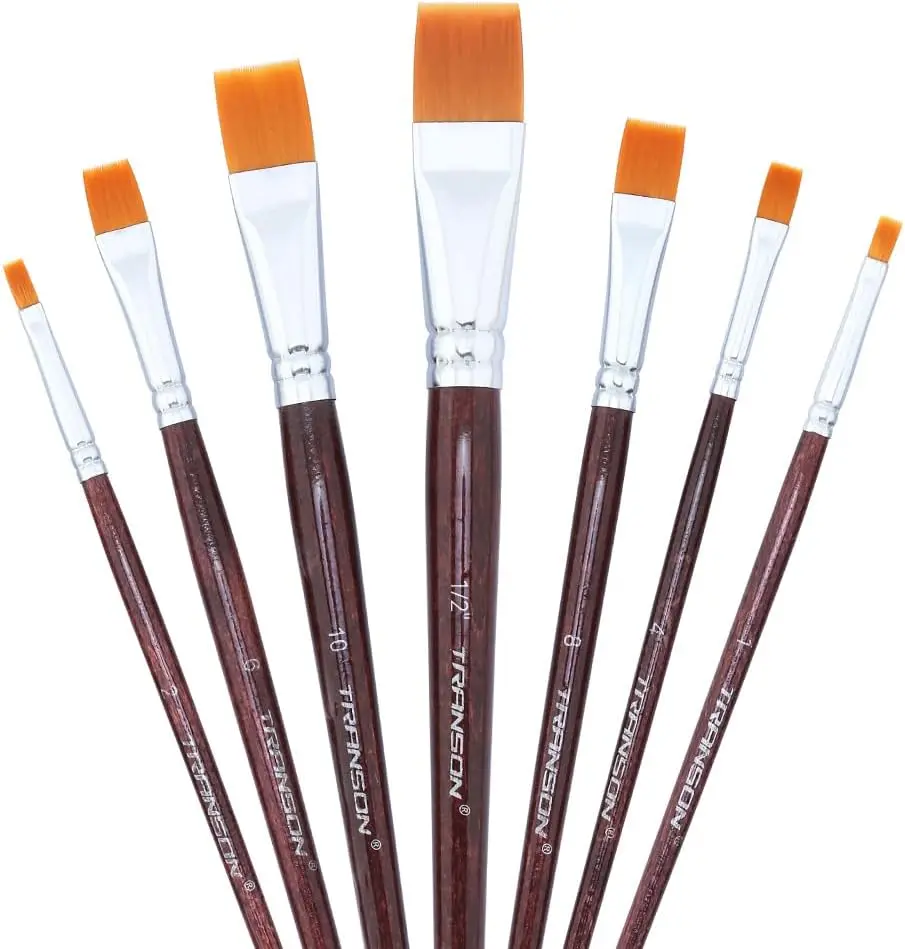 Transon Paint Brush Set for Acrylic Watercolor Gouache Oil and Body Painting