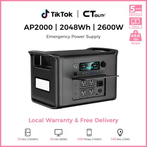 [Summer Vibes]CTOLITY AP2000 Solar Generator 2048Wh | Portable Power Station for Camping, RV, Fishing, Outdoor Adventures & Emergency Backup