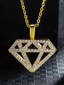 1PC ICED CHICS diamond-shaped pendant, hip-hop accessory, unique gift, copper inlaid zircon material, with a 24-inch chain, street casual style, enhancing your temperament