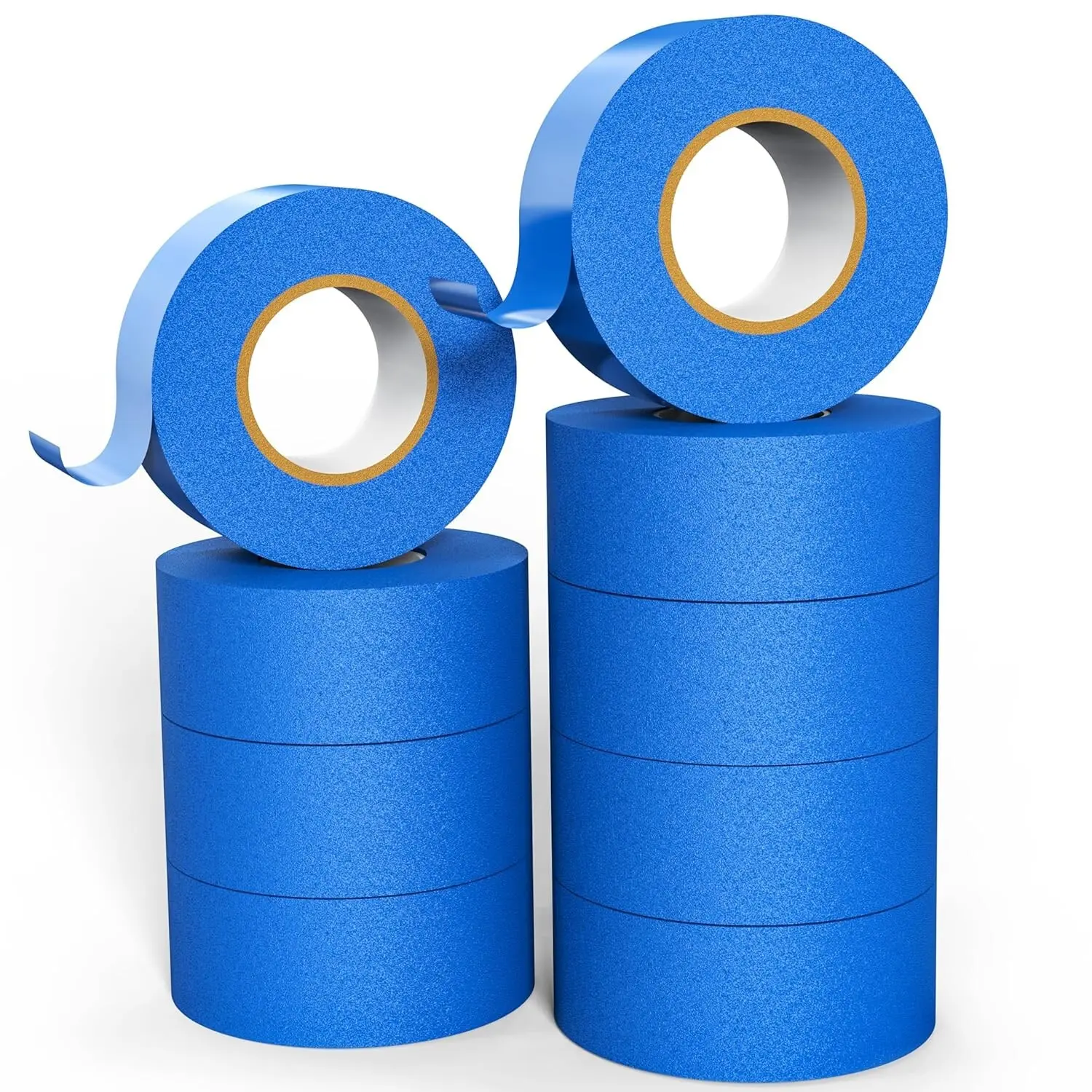 SJPACK 6 Rolls Blue Painters Masking Tape, 2 Inch x 60 Yards 5.5 Mil / Roll , Walls Painting