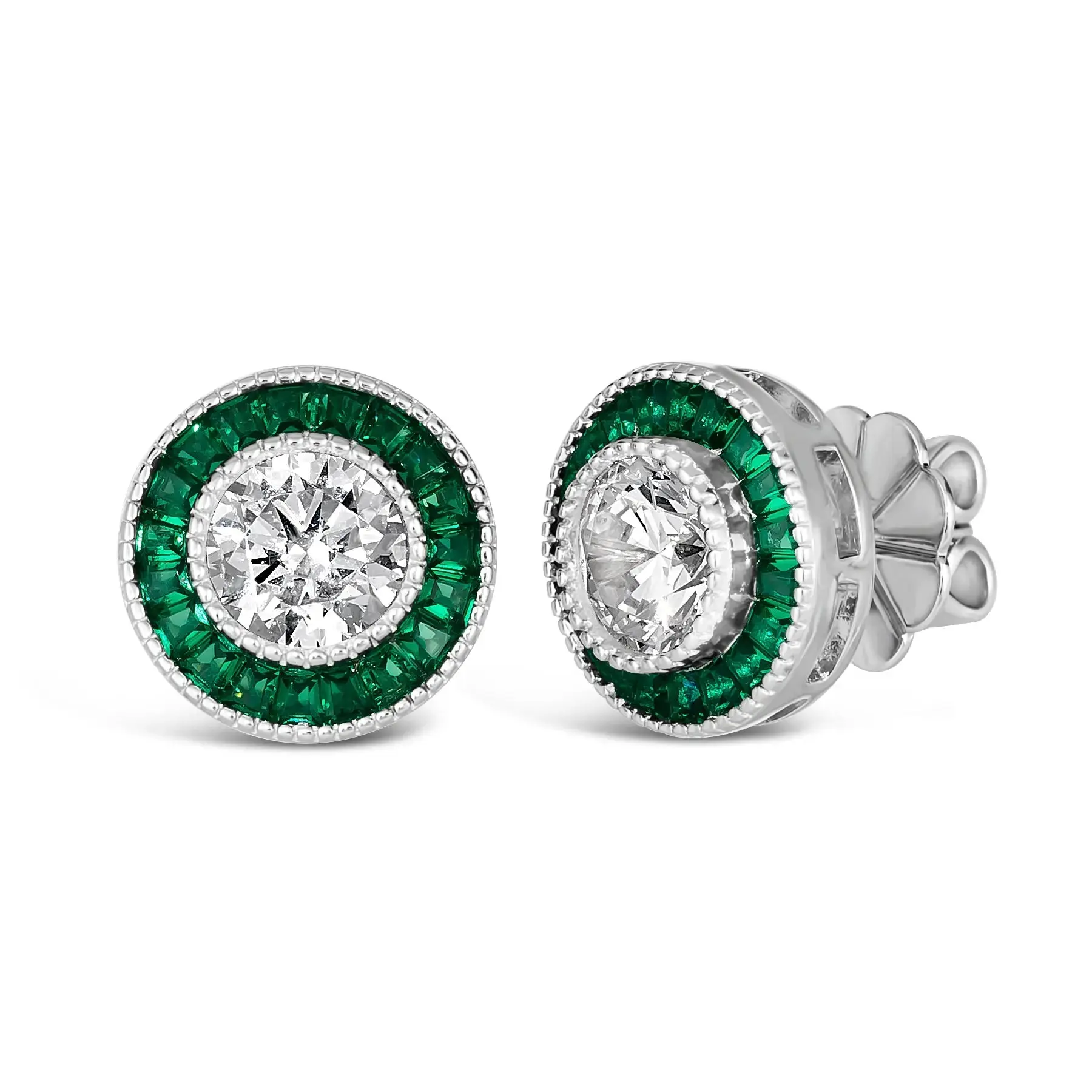 Demi Vintage Emerald Stud Earrings