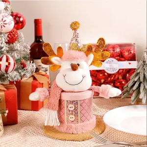 Clearance Christmas Reindeer Candy Box, Plush Holiday Gift Basket, Candy Storage Box for Kids, Christmas Party Decor