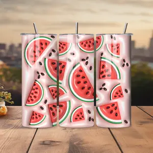 Watermelon Inflated Tumbler 20oz - Lightweight, Flexible Design for Refreshing Beverages