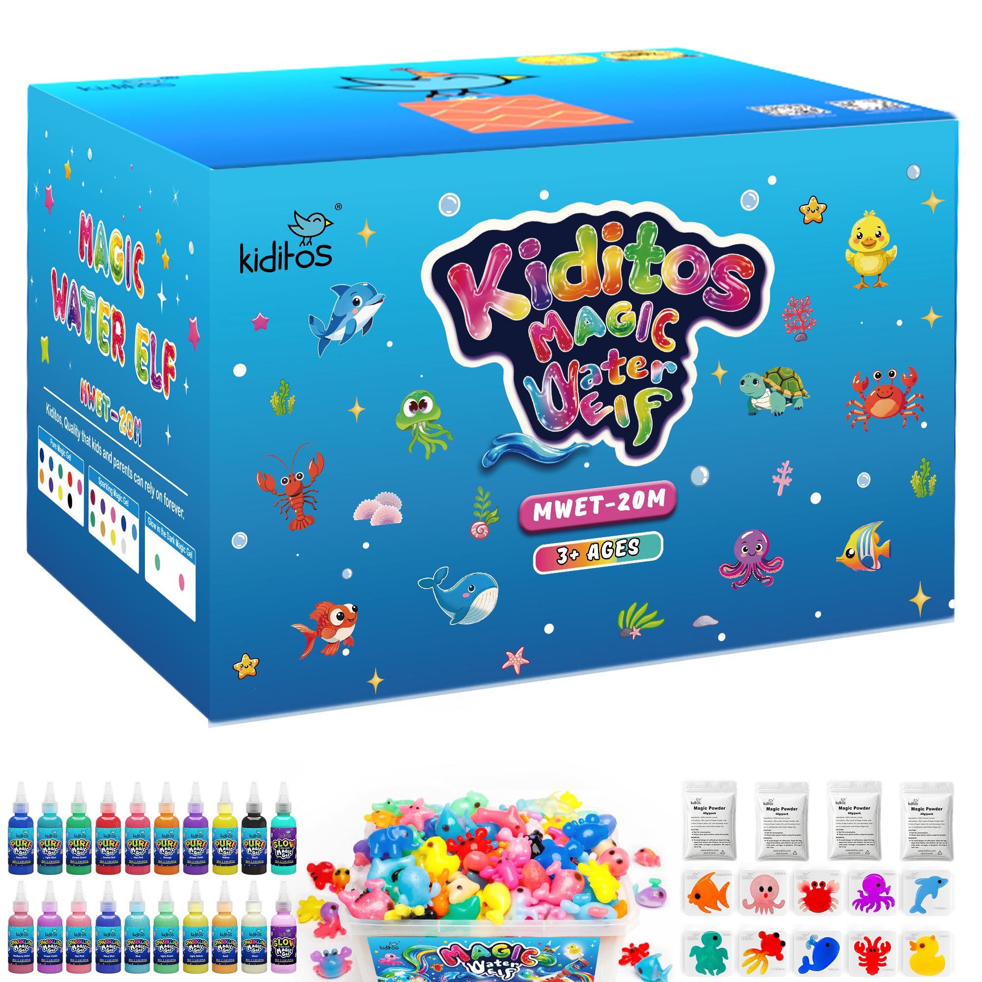Kiditos Magic Water Elf Toy Kit with Magic Gels and Molds – Spark Creativity, Perfect for Holiday Presents, Birthday Surprise Gift, Party Favors, and Engaging Family STEM Summer Activities for Kids