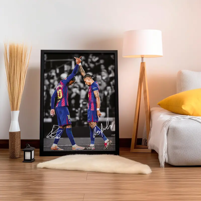 Raphinha Poster Lamine Yamal Poster Signed Football Poster ( Unframed - Print Only )