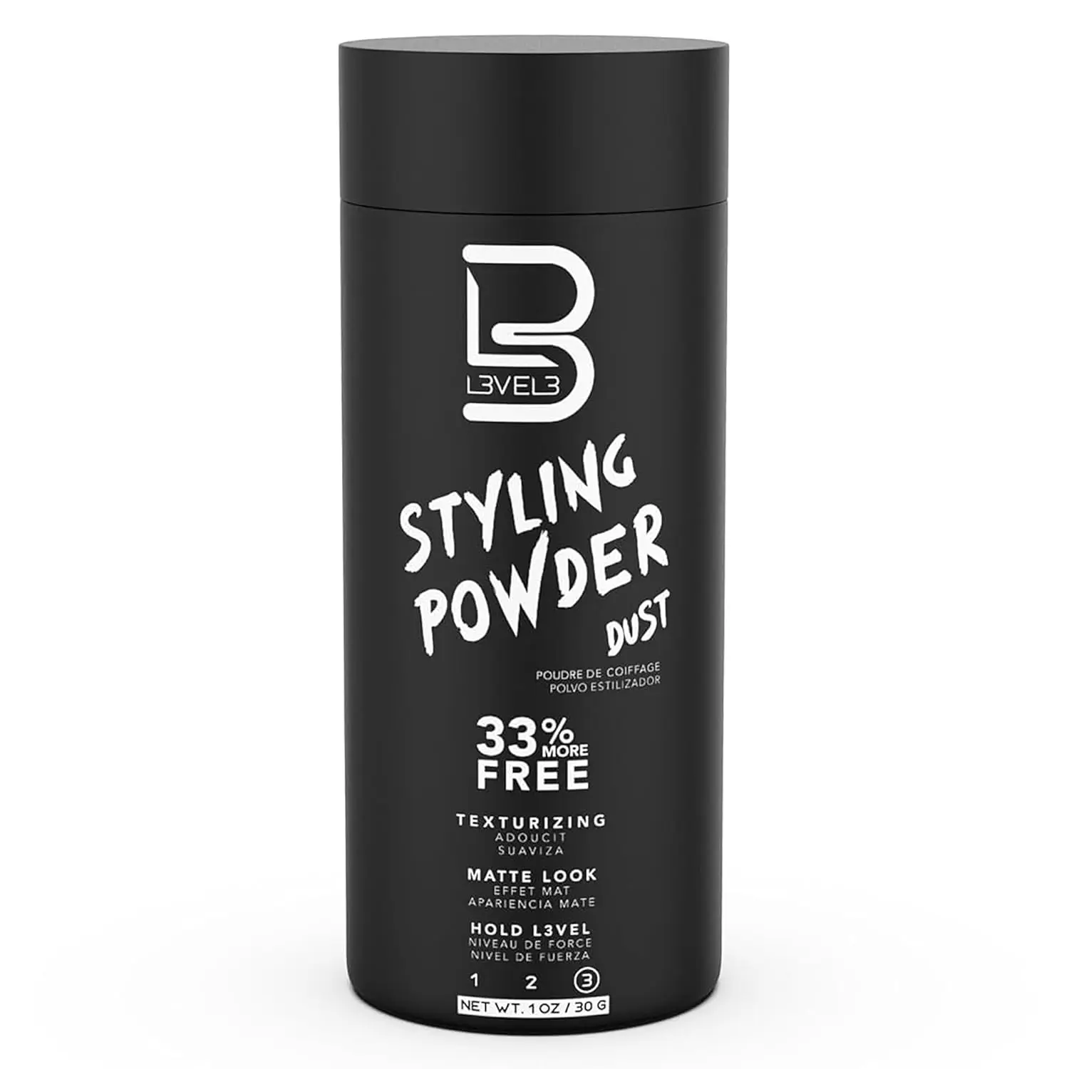 Level 3 Hair Texture Powder for Men, Volume, Natural Look, 30 g | Styling powder, hair texturizer, non-greasy finish, buildable hold, easy application, small 30 g size