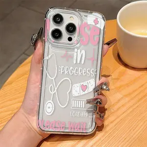 Clear Phone Case with Nursing Pattern, Anti-drop Shockproof Protection Phone Protective Cover, Casing, Phone Accessory Compatible with iPhone 11 12 13 14 15 16 Pro Max/Pro/Plus