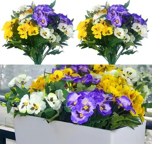 Small Wild Flower Artificial Plants Outdoor Plastic Purple Flowers for Home Wedding Kitchen Garden Table Centerpieces Indoor Outdoor Decor (Mixed Color) outdoorfun