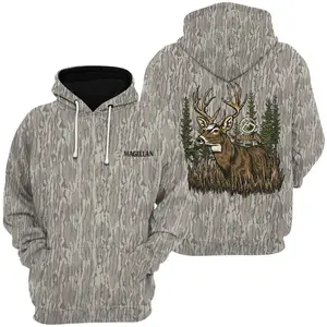 [Ship from U.S] Magellan Outdoors “Forest Buck” T-Camo Shirt – Black Graphic Tee Featuring Deer in Pines, Hunting Lifestyle Design
