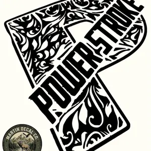 Powerstroke Tooled Leather Window Decal - Personalized Sticker for Custom Decoration