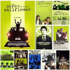 The Perks Of Being A Wallflower  Poster Self-Adhesive Waterproof Art Sticker, Aesthetic Minimalist Wall Poster for Coffee Shop, Bar & Home Room Decor