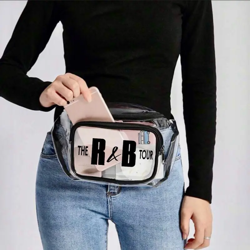 Clear Transparent Custom Made The R&B World Tour Raymond & Brown Clear Stadium  bags Concert Approved Fanny Pack Crossbody Belt Bag for Concerts & Festivals