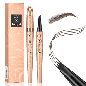 QIC Magic 4-Tip Eyebrow Pencil, Upgraded 3D Long-Lasting, Waterproof, Microblading Eye brow Pencil, Eyebrowtint, Creating Natural Looking Brows, Brow Makeup Tool Flawless Cosmetic For Women Daily Use and Gift