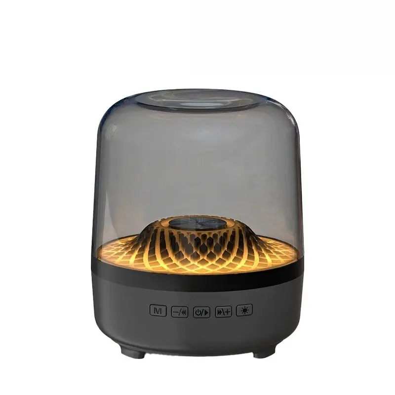 Portable Cordless Stereo Speaker - Bluetooth 5.3, Hi-Fi Sound System, Built-in Subwoofer, Breathing Lamp, AUX Input, 110×110×130mm, PC & Laptop Compatible, for Home Theater, Living Room Party
