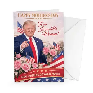 Trump Talking Mother’s Day Card with Real Voice – Funny Tremendous Message Greeting Card for Mom, Wife & Grandma – 5x7 Large Musical Card with Red Envelope, 30 Second Sound
