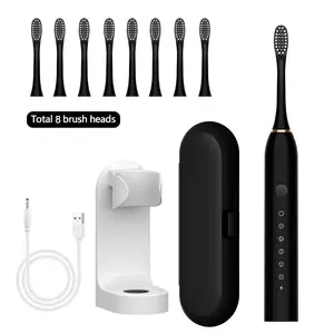 Electric Toothbrush for Adults - Rechargeable Electric Toothbrushes with 8 Brush Heads & Holder, Travel Case, Power Electric Toothbrush with Holder，3 Hours Charge for 120 Days
