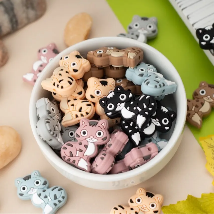 Cat Silicone Focal Beads