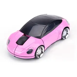 2.4GHz 3D Car Shape Wireless Optical Mouse USB Gaming Mouse with Receiver for PC Laptop (Pink)
