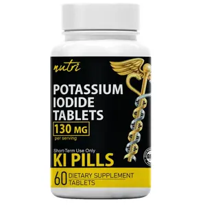 Potassium Iodide Tablets 130 mg - (60 Tablets) - Ki Pills - Yoduro de potasio - Nutri Supplements - Shelf Stable