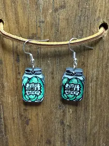 Just Dill With It Pickle Jar Wood Earrings – Funny Food Earrings – Nickel Free Hooks