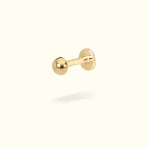 14k Dome Flat back Earring