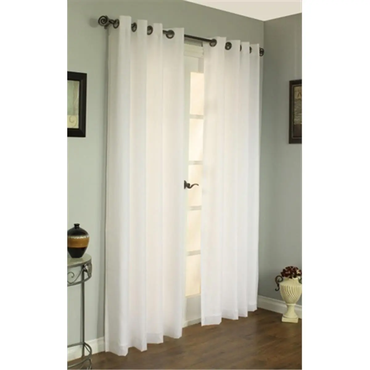Commonwealth Home Fashions 70490-109-008-63 Thermavoile Rhapsody Lined Grommet Panel 5 4 x 63 in., Ivory
