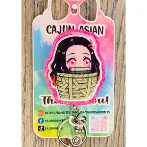 Demon Girl Anime Badge Reel/ID Clip Retractable-(Alligator, Belt, MRI Safe, Carabiner Clips) & Non-Retractable Clips