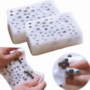 2PC Pimple Popping Toy, Square Skin Picking Fidget Toys Sensory Squishy Picky Pad for Stress Relive, Skin Picking Pimple Popping Fidget Toys for Adults (2PC White) (White)