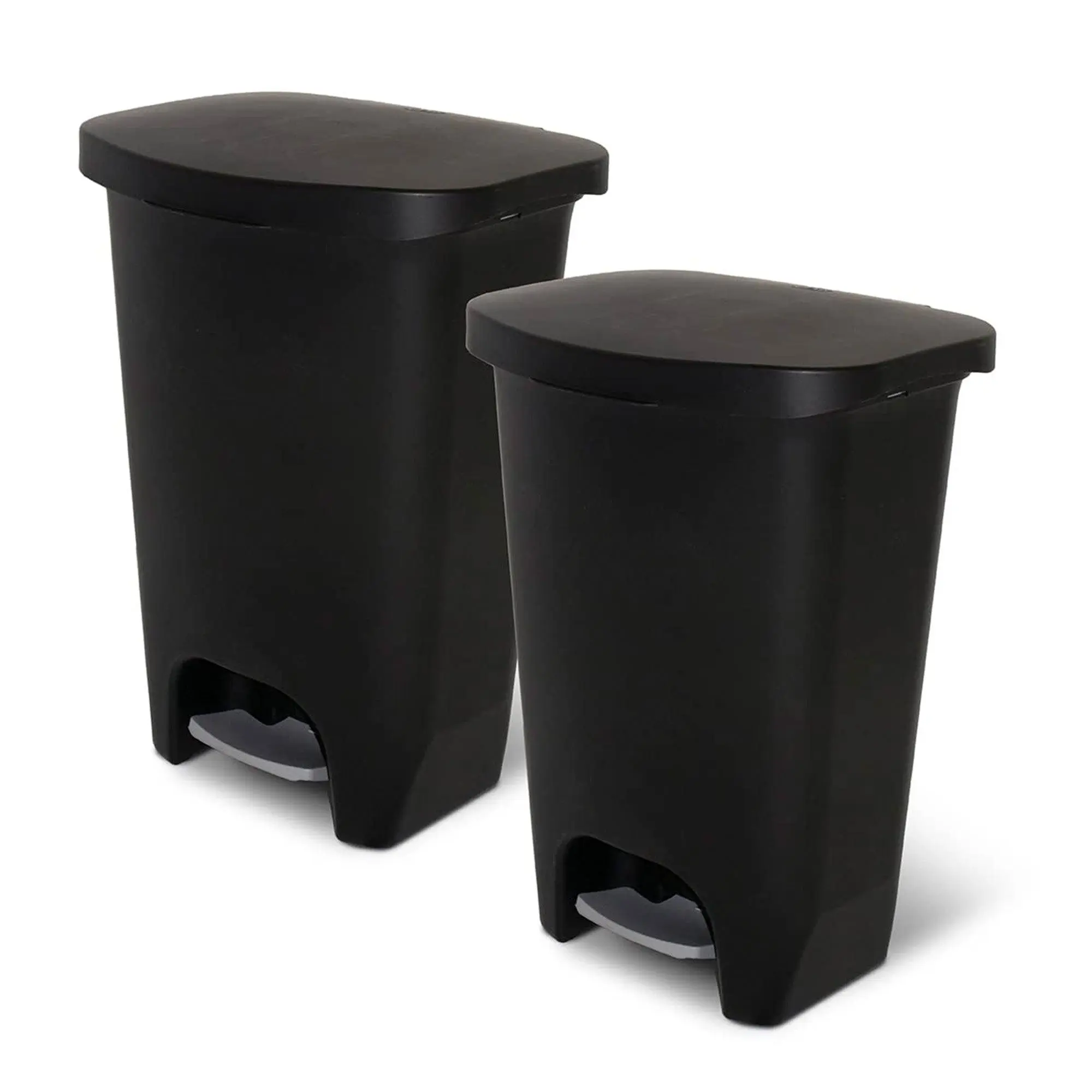 Glad 13 Gal Trash Can with Step Pedal and Odor Protection, Black, Pack of 2 Glad 13 Gal Trash Can with Step Pedal and Odor Protection, Black, Pack of 2