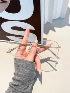 Metal Eyeglasses Frame, Trendy Design, Lightweight & Durable, Perfect for Daily Use, Stylish Accessory for Men Women