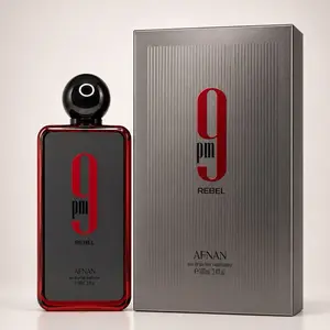 Afnan 9PM Rebel Unisex Eau De Parfum - 100ml (3.4 oz) Bottle, Pineapple-Fruity Citrus-Musk Pineapple Cologne Unisex Fragrance, Alcohol-Containing, 24-Month Shelf Life, Long-Lasting for Adult Evening Wear