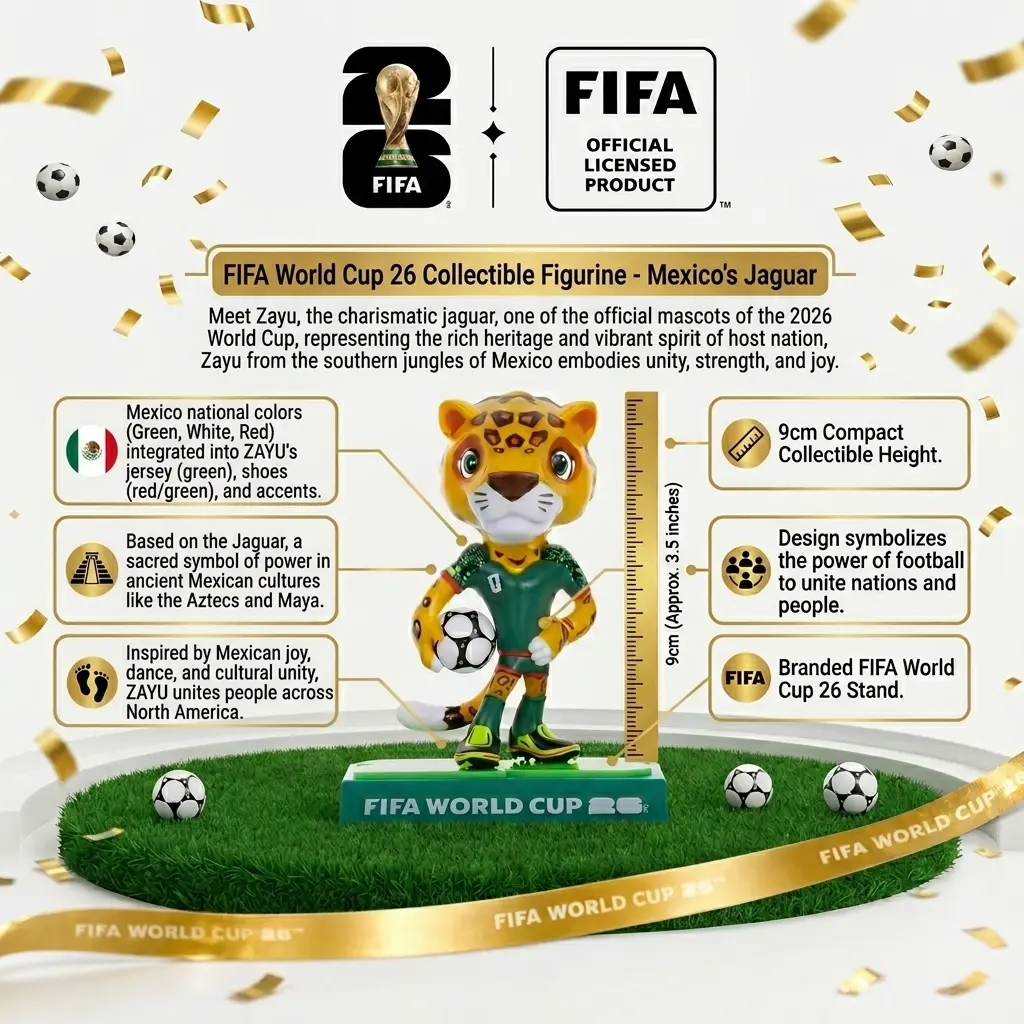 FIFA 2026 World Cup Mascot Figure Set - Clutch Eagle, Zayu Jaguar