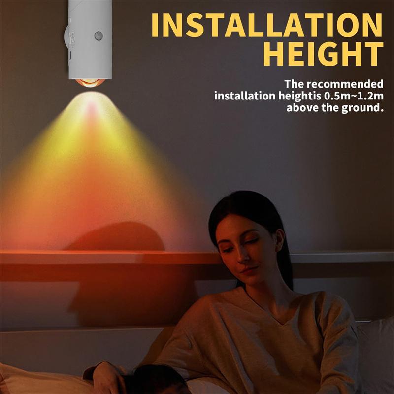 LED Wall Lights with Motion Detection Magnetic RGB Motion Sensor Lights Rechargeable Night Lights Adjustable RGB Gradient Ambient Lighting Battery Operated Ideal for Bedroom Living Room And Cabinet Decoration