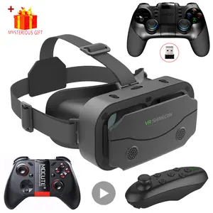 VR Glasses 3D Virtual Reality Headset Devices Helmet Lenses Goggles Smart For Smartphones Phone Cell Mobile Game Viar Viewer Set