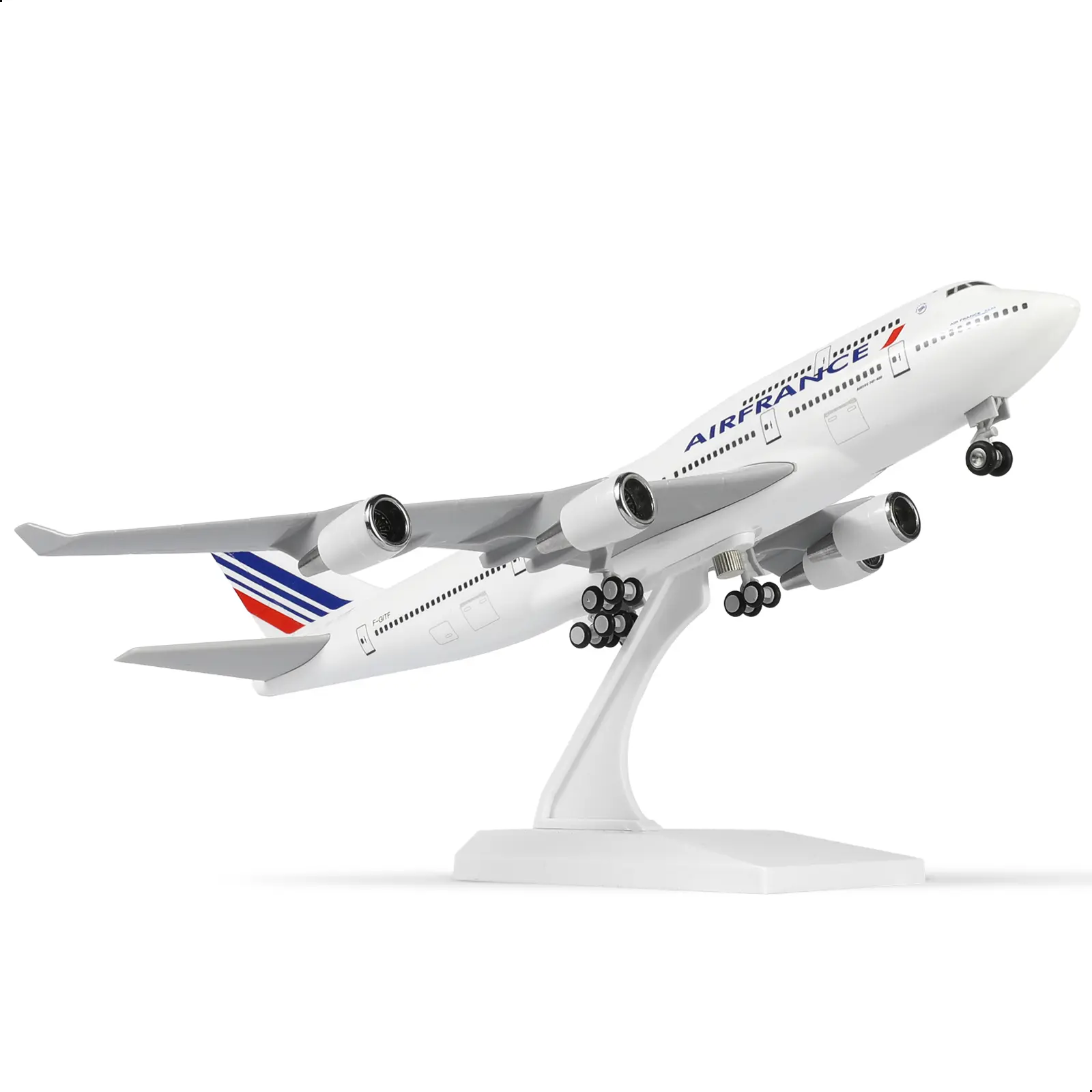 Boeing 747 Air France High-Quality Resin Model Plane, 1/240 Scale, 30cm Display Size, Accurately Contoured Wings, Lightweight Yet Durable Collector Gift for French Aviation Enthusiasts
